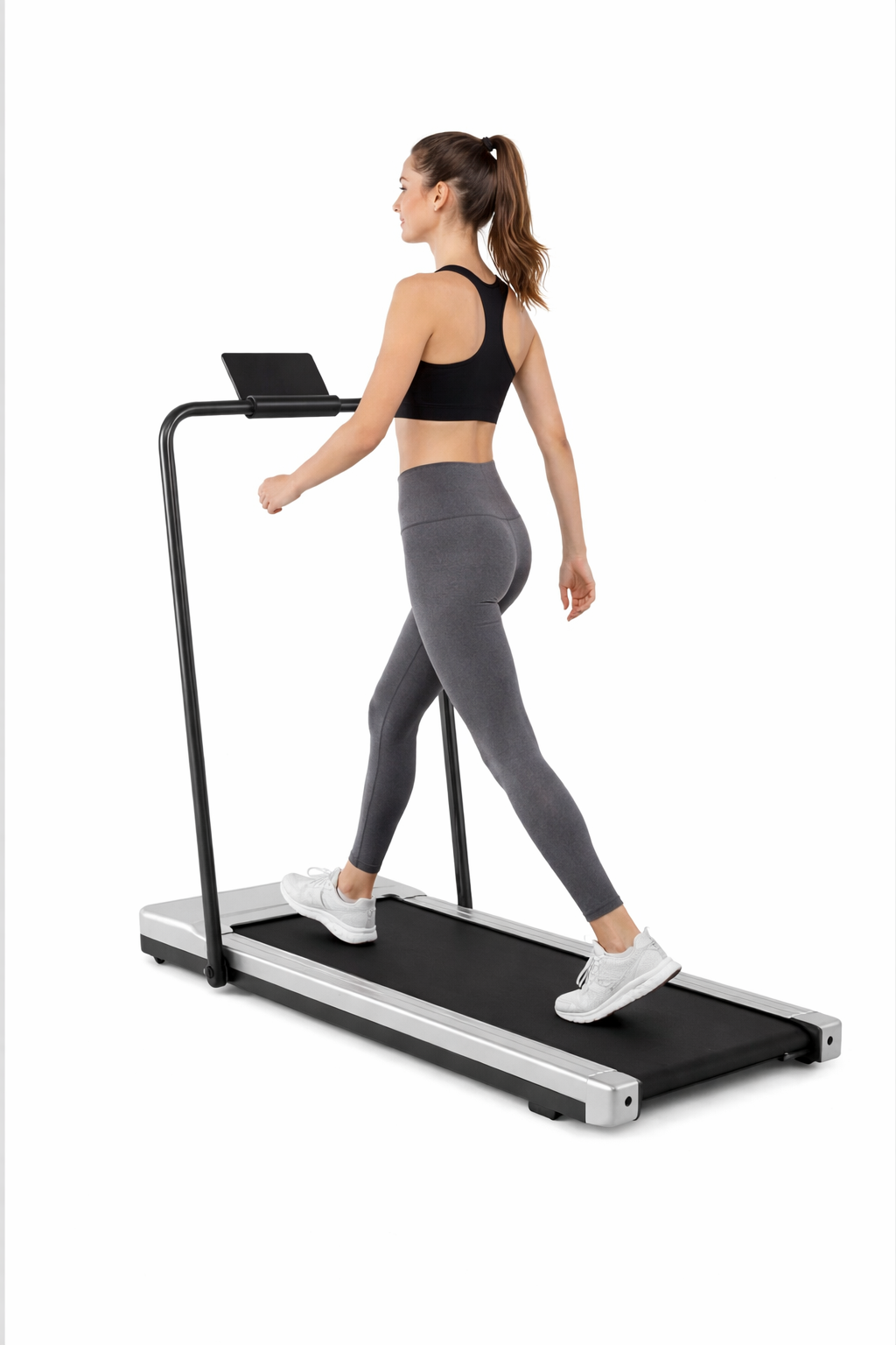 Compact Armless Treadmill, Quiet Under Desk Walking Pad, 200 Lbs Capacity 3 In 1 Portable Walking Treadmill